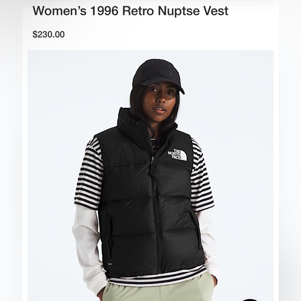 The North Face 1996 Retro Nuptse Vest 700 Fill Down Womens Black Size Medium